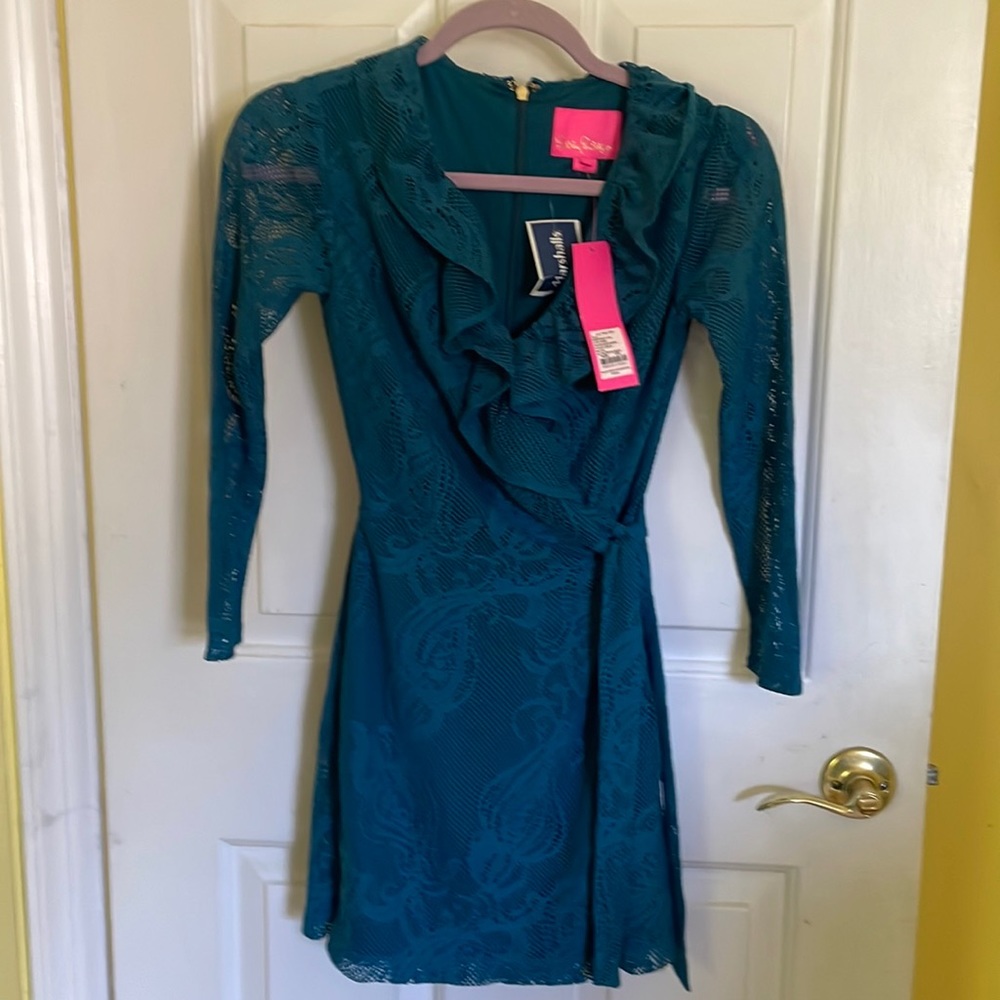 Lilly Pulitzer Tiki Wrap Ruffle Romper XXS NWT